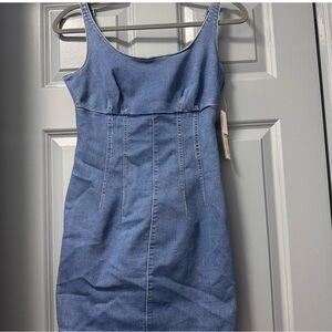 Blue Denim Sleeveless Dress